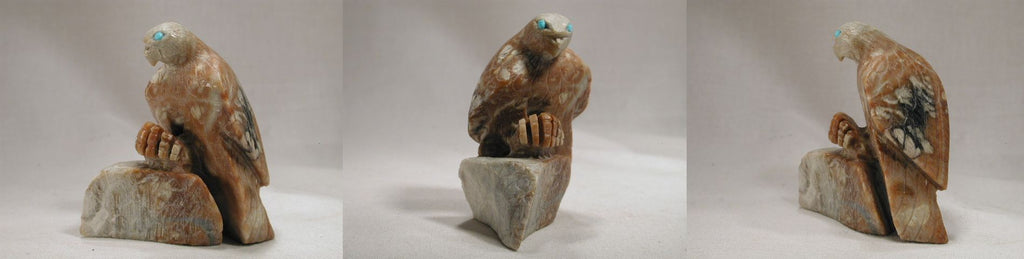 Picasso Marble Bird, Hawk by Dana Malani  - Zuni Fetish - Zuni Fetish Sunshine Studio