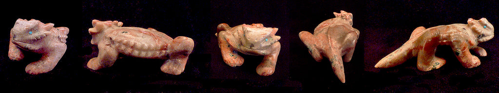 Cobalton, Calcite Horned Toad by Loren Tsalabutie  - Zuni Fetish - Zuni Fetish Sunshine Studio