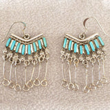 Sterling Silver Peti Point Earrings  by Roxanne Seoutewa  - Zuni Fetish  Jewelry