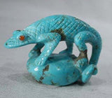 Turquoise Lizard by Fabian Cheama - Zuni Fetish