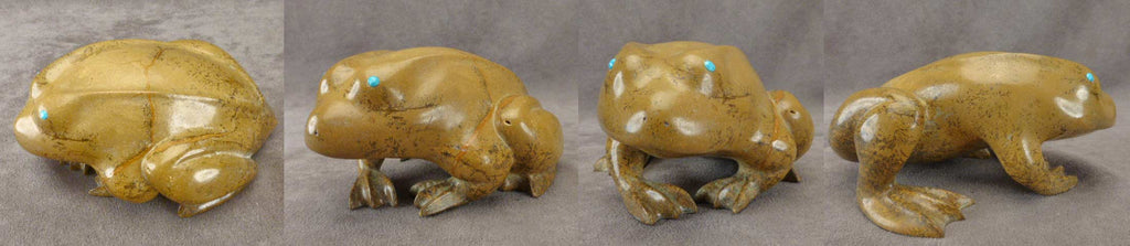 Zuni Rock (travertine) Frog by Melvin Eriacho  - Zuni Fetish - Zuni Fetish Sunshine Studio