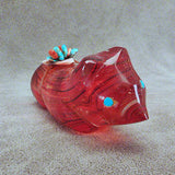 Glass, Art Bear by Leland Boone and Daphne Quam  - Zuni Fetish
