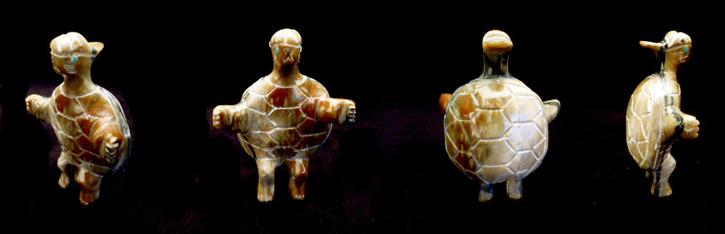 Picasso Marble Turtle by Bremette Epaloose - Deceased  - Zuni Fetish - Zuni Fetish Sunshine Studio