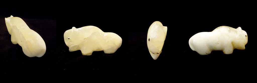 Ivory Rock (Calcite) Buffalo by Debra Gasper and Ray Tsethlikai  - Zuni Fetish - Zuni Fetish Sunshine Studio