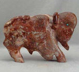 Picasso Marble Buffalo by Clive and Jonas Hustito  - Zuni Fetish