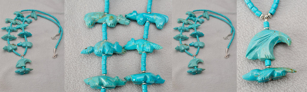 Turquoise Fetish Necklace by Debra Gasper - Zuni Fetish  Jewelry - Zuni Fetish Sunshine Studio