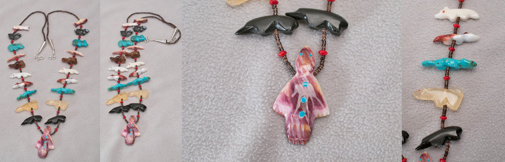 Multistone Fetish Necklace by Marcel Chase Weahkee, Deceased  - Zuni Fetish - Zuni Fetish Sunshine Studio
