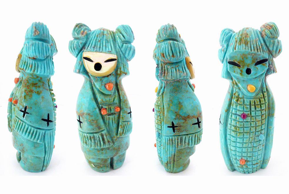 Turquoise Maiden Figure by Kateri Sanchez - Zuni Fetish Sunshine Studio