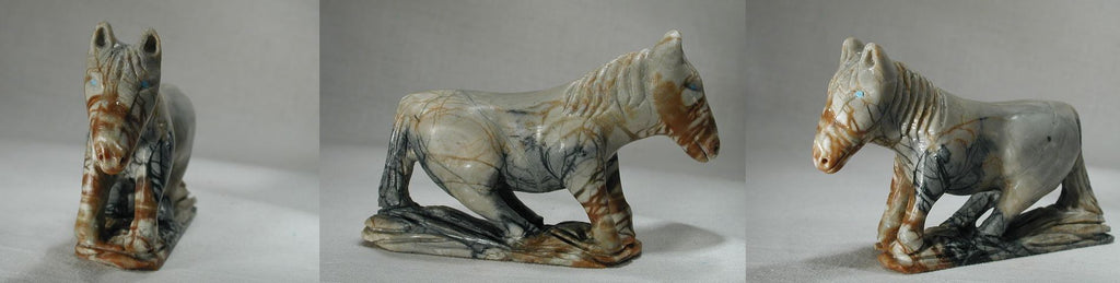 Picasso Marble Horse by Calvin J.  Weeka Sr.  - Zuni Fetish - Zuni Fetish Sunshine Studio