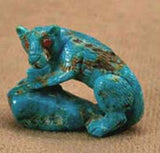 Turquoise Mountain Lion by Fabian Cheama - Zuni Fetish