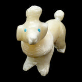 Ivory Rock (Calcite) Dog, Poodle by Bremette Epaloose - Deceased  - Zuni Fetish
