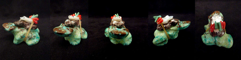 Multi-Stone Cuprite / Sonoran Sunrise Frogs by Daisy and Lavies Natewa  - Zuni Fetish - Zuni Fetish Sunshine Studio