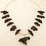Ironwood Six-Directional Bird, Eagle Fetish Necklace  by Debra Gasper and Ray Tsethlikai  - Zuni Fetish  Jewelry