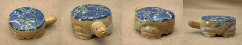 Zuni Rock (travertine) Turtle by Felino Eriacho  - Zuni Fetish - Zuni Fetish Sunshine Studio