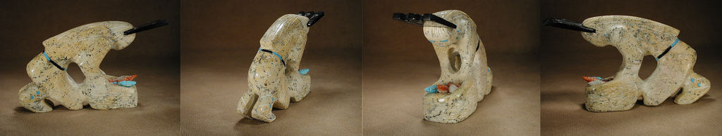 Serpentine Figure, Corn Grinder by Russell Shack, Deceased  - Zuni Fetish - Zuni Fetish Sunshine Studio