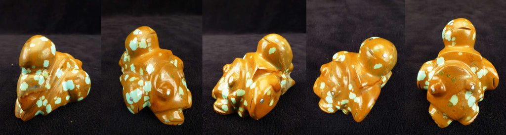 Turquoise Frog, Tadpoles by Debra Gasper and Ray Tsethlikai - Zuni Fetish - Zuni Fetish Sunshine Studio