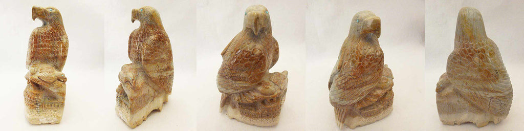 Picasso Marble Bird, Eagle by Derrick Kaamasee  - Zuni Fetish - Zuni Fetish Sunshine Studio