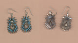 Turquoise Petit-Point Needlepoint Flower by Bernadette Wyaco - Zuni Fetish Jewelry