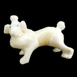 Ivory Rock (Calcite) Dog, Poodle by Bremette Epaloose - Deceased  - Zuni Fetish