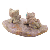 Picasso Marble And Lepidolite Frogs by Kent Banteah Jr, Deceased