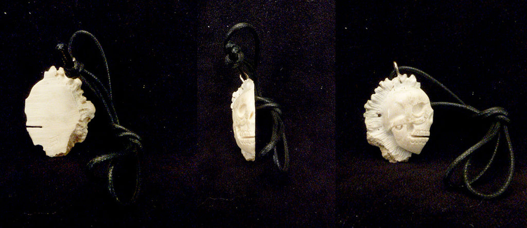 Antler Skull Necklace  by Esteban Najera  - Zuni Fetish  Jewelry - Zuni Fetish Sunshine Studio