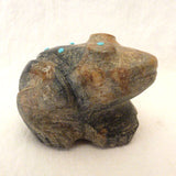 Picasso Marble Frog by Saville Hattie, Deceased  - Zuni Fetish