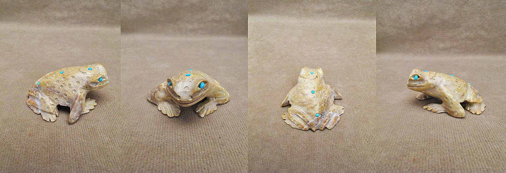 Zuni Rock (travertine) Frog by Dana Malani  - Zuni Fetish - Zuni Fetish Sunshine Studio