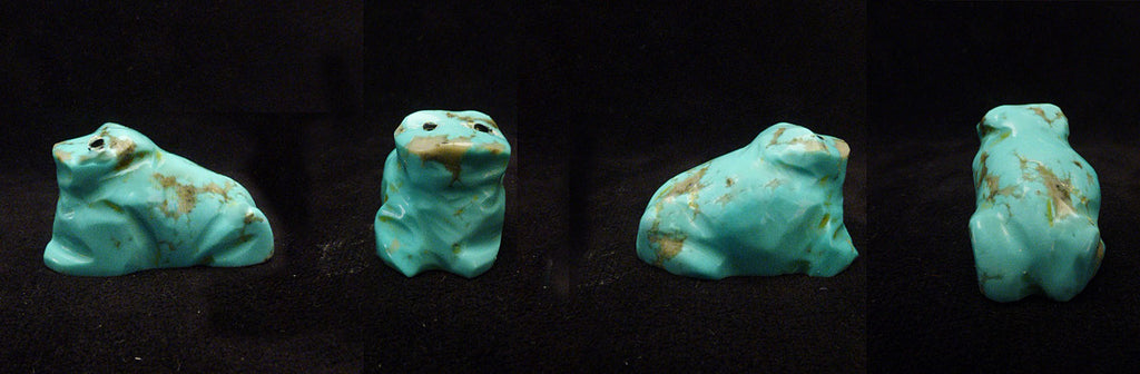 Turquoise Frog by Sarah Leekya, Deceased - Zuni Fetish - Zuni Fetish Sunshine Studio