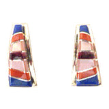 Pink Mussel Shell Channel work Earrings by Darrin Tsalate  - Zuni Jewelry