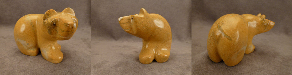 Zuni Rock (travertine) Bear by Orin Eriacho  - Zuni Fetish - Zuni Fetish Sunshine Studio