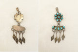 Sterling Silver and Turquoise Flower Teardrop by an Unknown Zuni - Zuni Fetish Jewelry