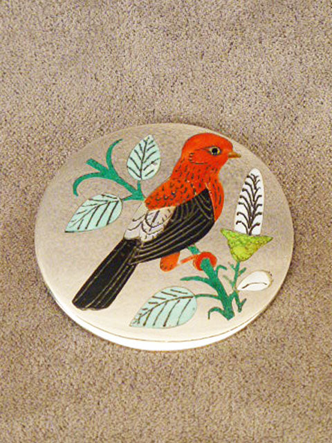 Sterling Silver Bird, Cock of the Rock Pendant by Rudell and Nancy Laconsello  - Zuni Fetish  Jewelry - Zuni Fetish Sunshine Studio