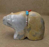 Zuni Rock (travertine) Medicine Bear, Large by Felino Eriacho  - Zuni Fetish