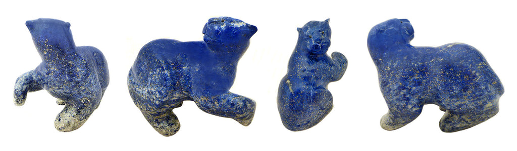 Lapis Lazuli Mountain Lion by Loren Tsalabutie - Zuni Fetish Sunshine Studio