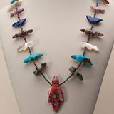 Multistone Fetish Necklace by Marcel Chase Weahkee, Deceased  - Zuni Fetish