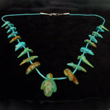 Turquoise Eagle Pendant Single Strand Necklace by Lena Boone - Zuni Fetish Jewelry