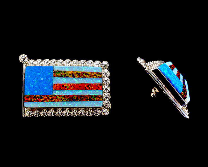 Synthetic Opal Sterling Silver Tie Tack by Maxx Laate – Sunshine